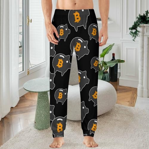 Piggy Bitcoin Men's Pajama Pants Soft Lounge Bottoms With Pocket Sleep Pants Loungewear2