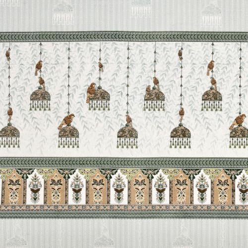 Image of 240 TC 100% Cotton Bedsheet for Double Bed King Size with 2 Pillow Covers | Breathable & Super Soft Rajasthani Sanganeri Jaipuri Printed Bed Sheet -100 * 108 Inches (Jaipuri Chhatar)