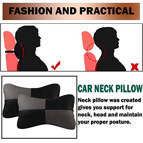 Image of Adroitz Grey Car Cushion in Check Design Material Leatherette 263