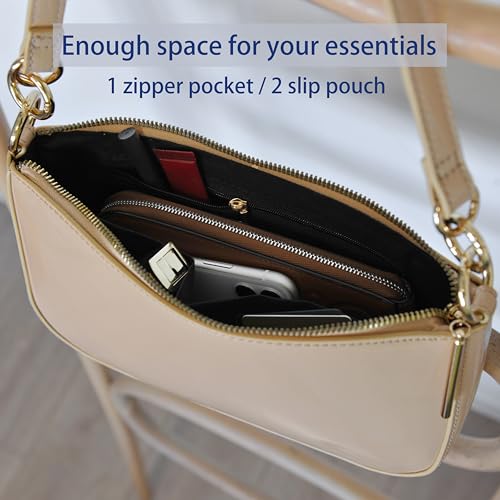 Bolso de hombro para mujer piel sintética brillante miniatura 6