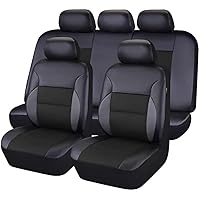 Housse Siege Voiture Pour Dacia Duster 2010-2024 2025, Housse Voiture Siege Universel, Coussin En Cuir De Première Qualité Imperméable,Résistant Aux Taches(Grey-Black