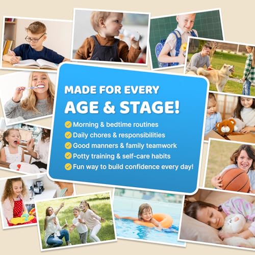 Image of Upgraded Slider 3 in 1 Bedtime /Morning /Weekly Routine Chart for Kids, Magnetic Chore Chart for Kids with 99 Stickers, Cute Visual Schedule for Kid