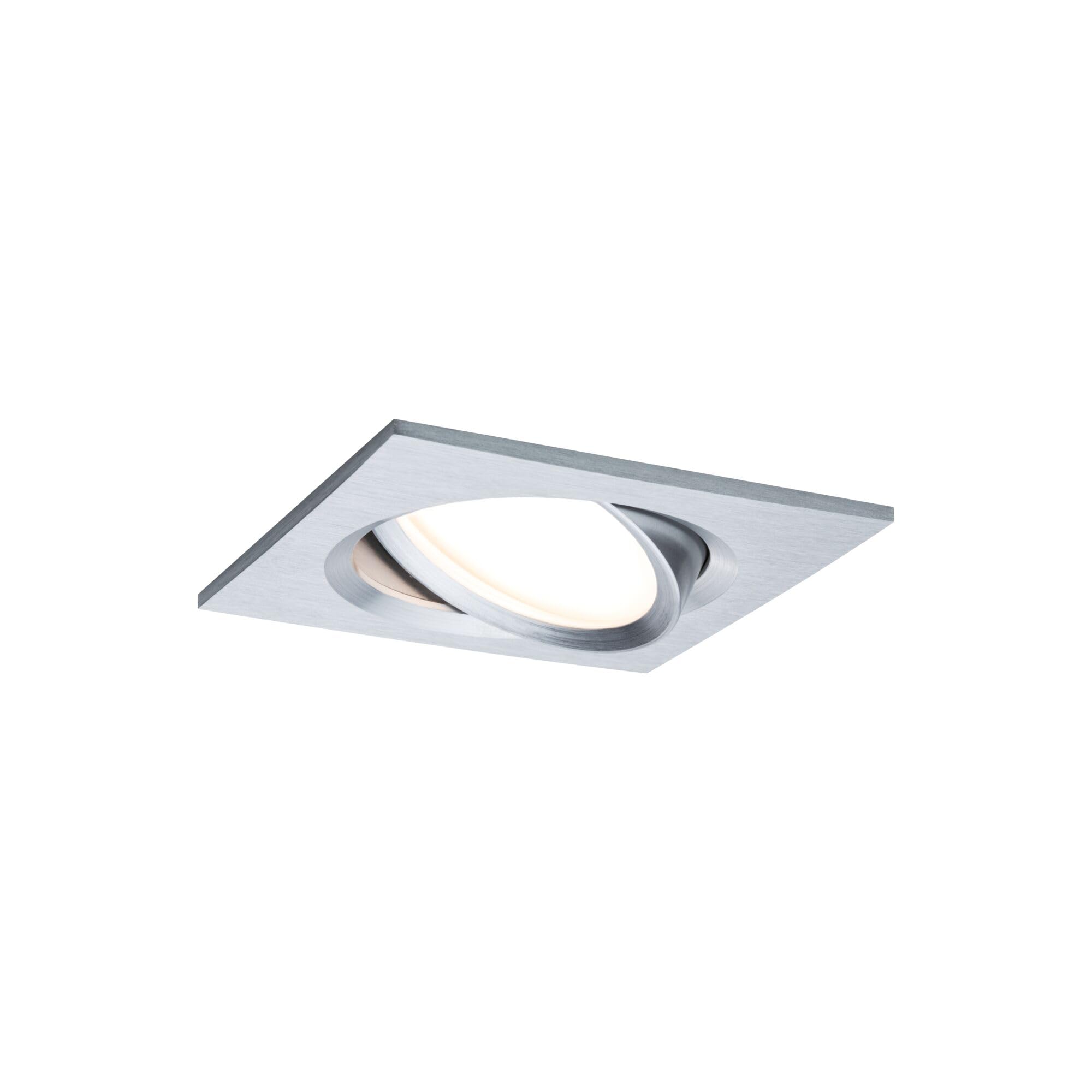 Paulmann Nova Plus 93680 - Set di 3 faretti da incasso a LED, rettangolari, orientabili, 3 x 6,8 W, dimmerabili, in alluminio, 2700 K