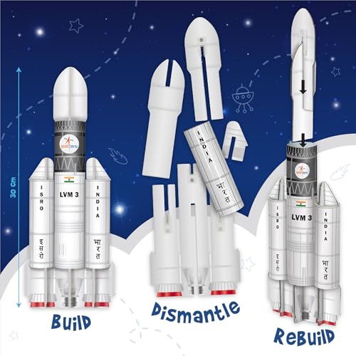 Image of Imagimake Mapology Chandrayaan | ISRO Rocket Model & Satellite | Astronaut Toy | Educational Toys for Kids 5+Years | 3D Puzzles | Gifts for 5 Year Old Boy & Girl| Multicolour