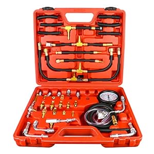 GOGOLO Motor Brandstof Injectie Druk Tester Gauge Kit met Adapter en 0-140PSI / 10Bar Gauge