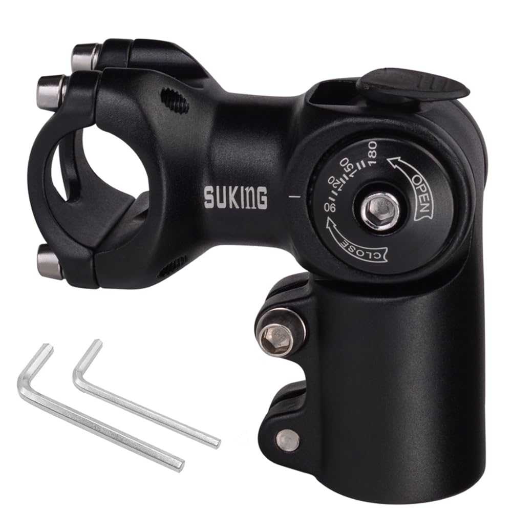 CYSKY Potence de guidon de vélo de montagne réglable de 0 à 90 degrés de 60 mm pour VTT, vélo de route, BMX, vélo de ville
