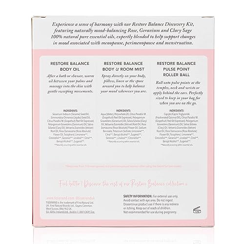 Tisserand Aromatherapy - Restore Balance Discovery Kit - Roller Ball, Body Oil & Mist - Perimenopause, Menopause & Menstruation Support Women - Rose, Clary Sage & Geranium - Natural Essential Oils - Image 4