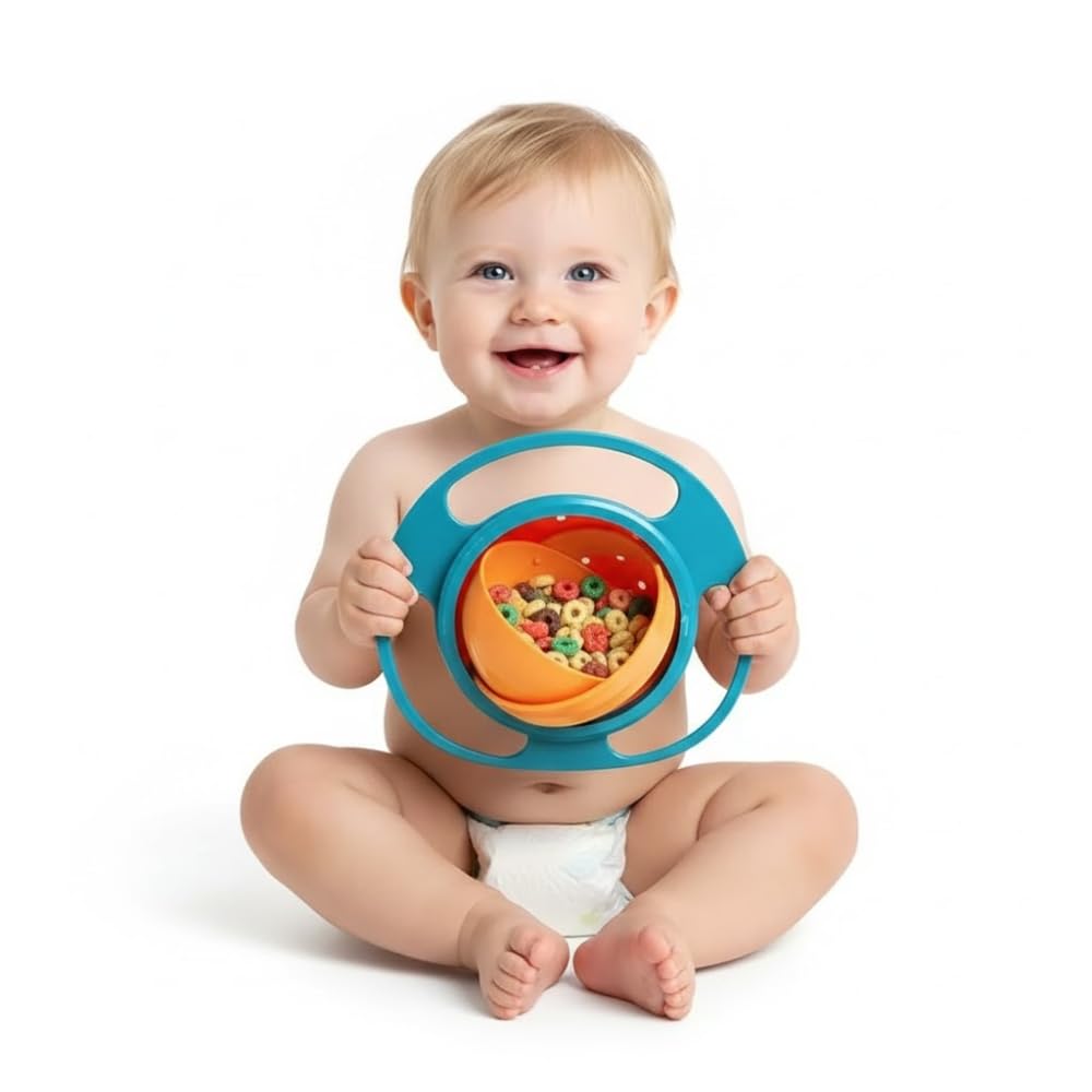 Drumstone (𝐒𝐩𝐞𝐜𝐢𝐚𝐥 𝟏𝟓 𝐘𝐞𝐚𝐫𝐬 𝐖𝐚𝐫𝐫𝐚𝐧𝐭𝐲 360° Rotating Spill-Proof Gyro Bowl for Babies & Kids | No-Spill Snack Bowl with Lid | Mess-Free Toddler Feeding Bowl | Fun Saturn Design,-picture-11