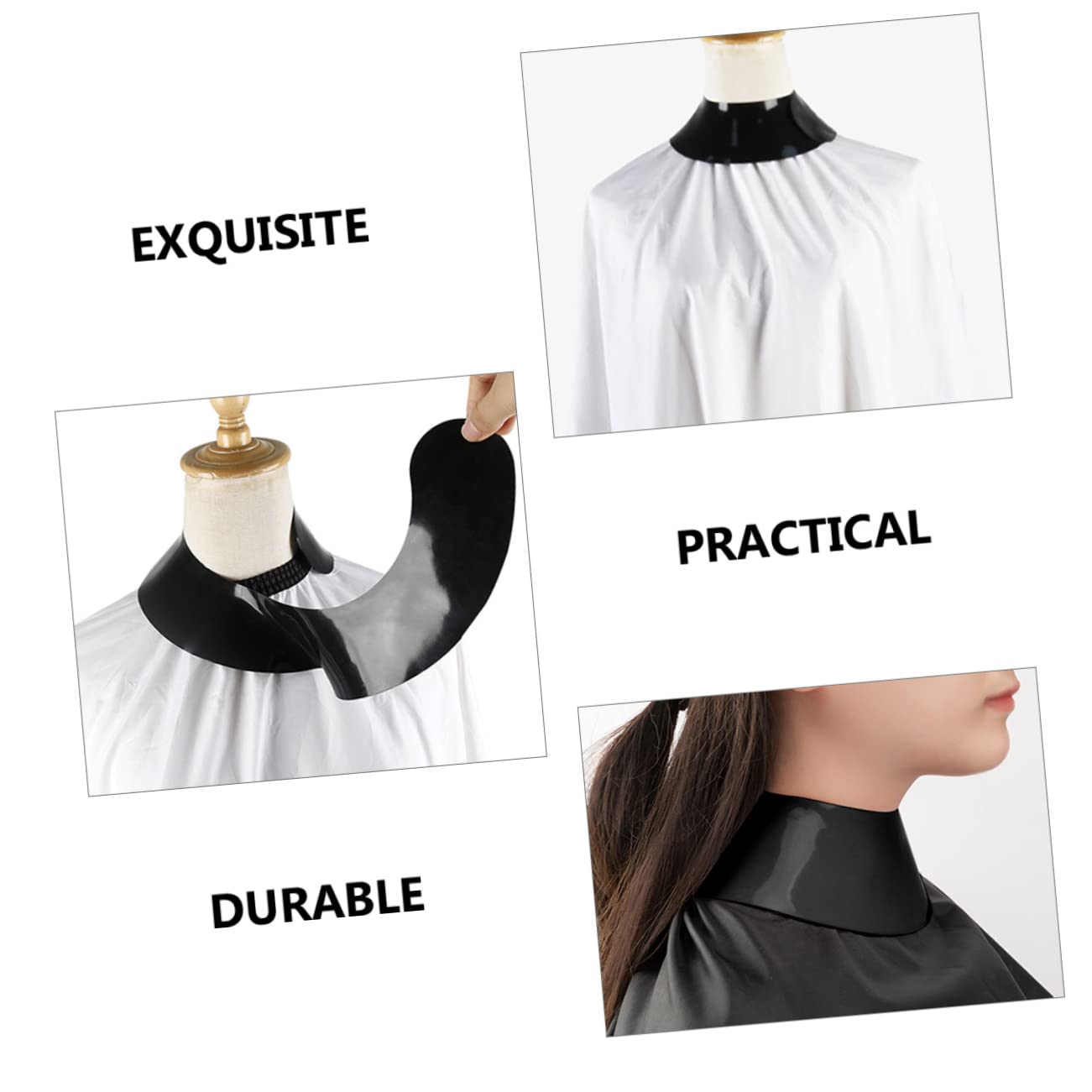 FOMIYES Scarf Makeup Cape Hair Dye Cape Neck Wrap Guard Rubber Neck Wrap Barber Cape Hair Cutting Neck Guard Silicone Barber Cape Hairdresser Cape Black Perm Dyeing Hair Scissors Neck Cape