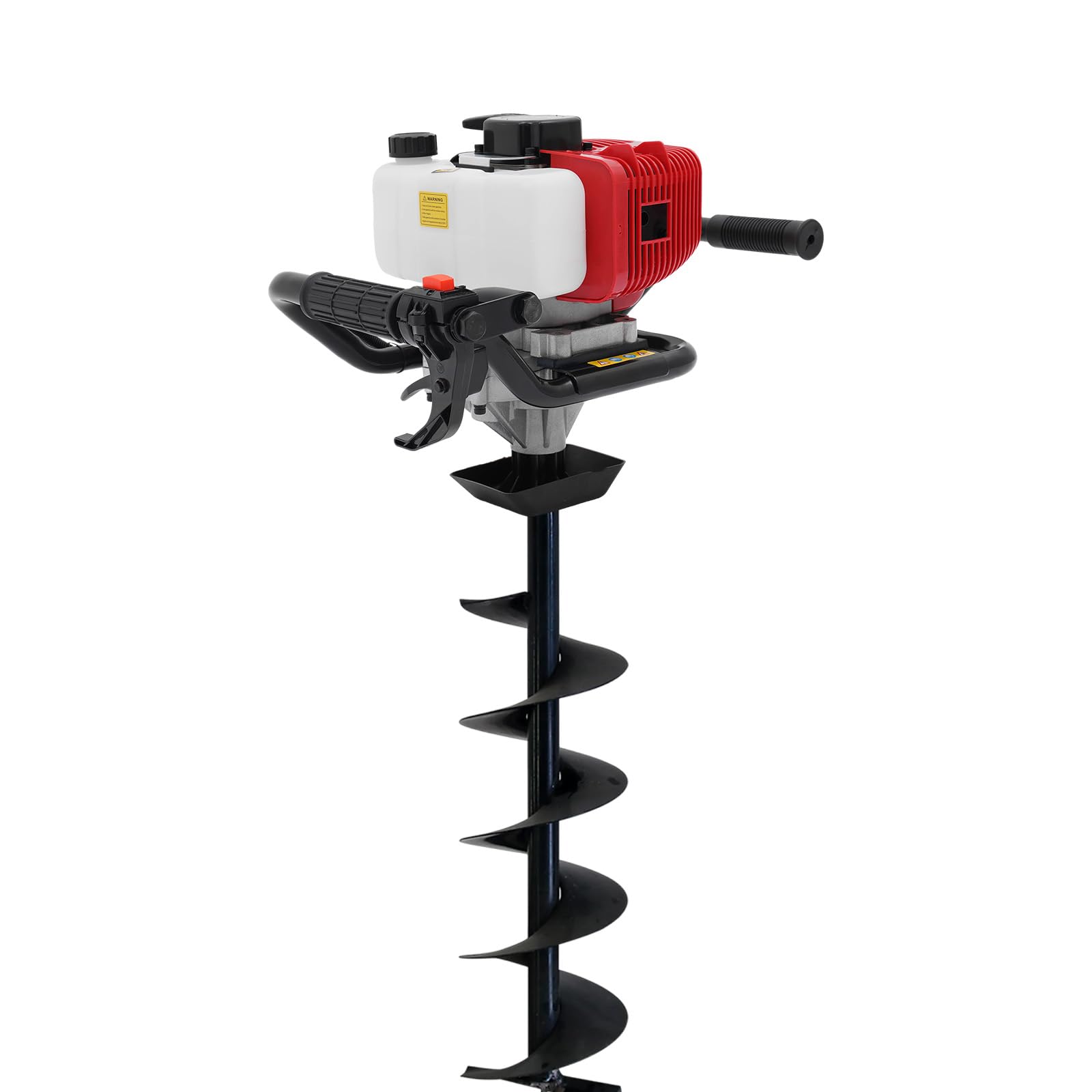 52 cc Erdlochbohrer, 2-Takt-Einzylinder-Benzinmotor für Erdbohrer, 2HP Erdbohrer-Motor, Benzin Gartenbohrer mit 4-Bohrer ø Ausgerüstet (100,150,200,300 mm)