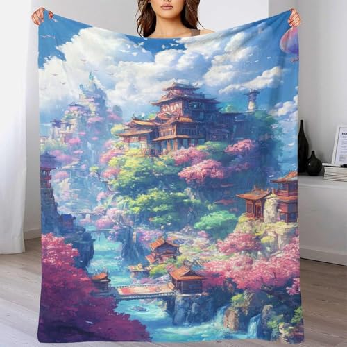 Couverture pixel flanelle de qualité supérieure jeté de lit design ville