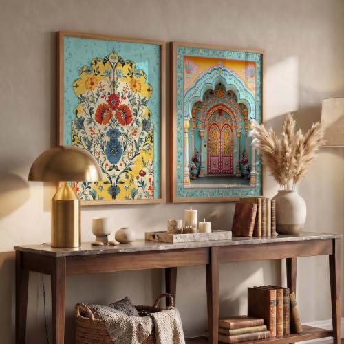 Image of kotart - Indian Wall Art Home Decor Frames Framed Wall Painting for Home Room Bedroom Office Decor Paintings For Decoration Pichwai Art Painting Decoration Poster With frames Traditional Indian Madhubani Paintings Living Room set of 2 (2, (35x37 Inch), Framed)