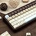 COOMICKEY PBT Keycaps, FOA Profile Custom Dye Sub Cute Keycaps 60 65 75 100 Percent, 130 Keys Minimalist Keycap Set for 61/64/68/84/87/100/104/108 Gaming Mechanical Keyboard