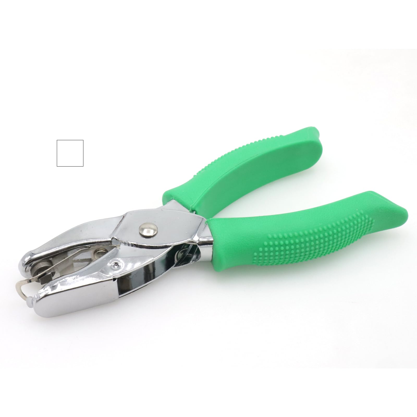 Joyangy Square Hole Punch, Metal & Rubber, 1/6 Inch, Green, Manual, Leather Handle, Ideal for DIY Projects and Office Use — image 1