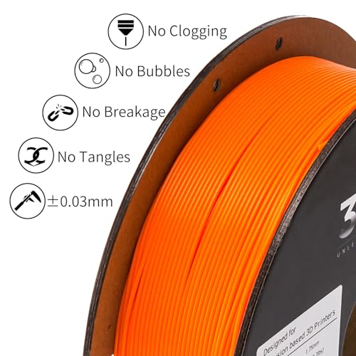 Image of INLAND Micro Center PLA+ 3D Printing Filament 1.75mm - PLA Pro Dimensional Accuracy + /- 0.03 mm - 1kg Cardboard Spool (2.2 lbs) (1 Pack Orange, 1.75mm)