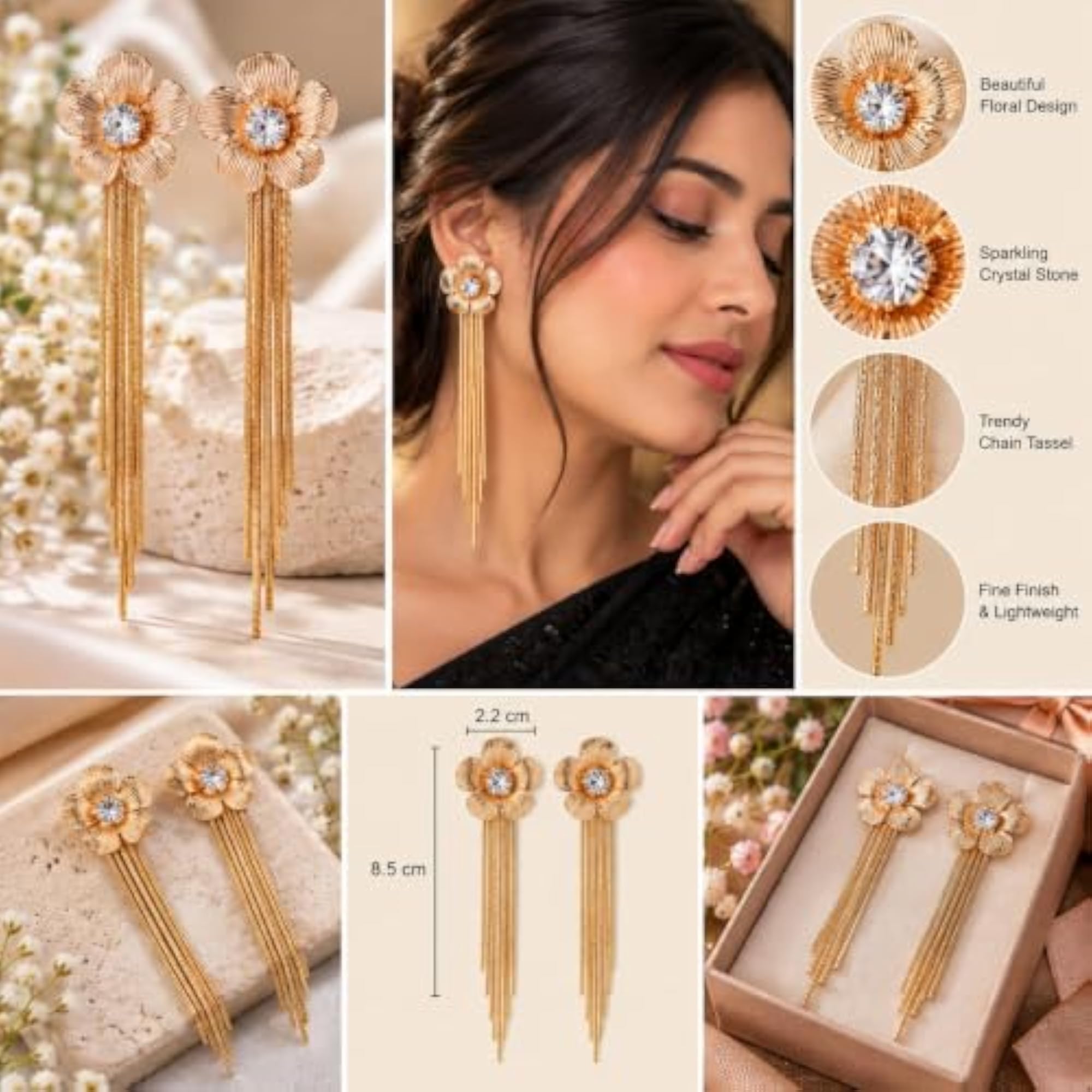3 Pair Long Tassel Earrings for Women