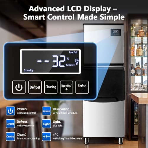 Image of 450LBS /24H Commercial Ice Maker Machine 250LBS Bin Split