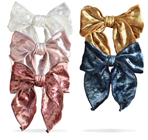 California Tot Juego de 4 pinzas de terciopelo para niña grande (5 unidades), diseño de joyas