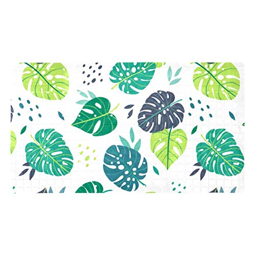 Tapis de bain Monstera vert pour une ambiance spa et douche sécurisée - 2