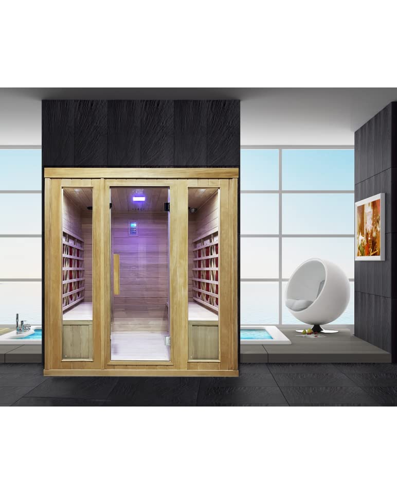 Sauna Firlandese Tradizionale ed infrarossi Multifunzione (SAUNA 180X140 CM 5 POSTI)