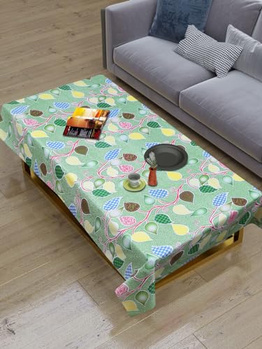 Image of Dakshya Industirs PVC Waterproof Table Cover 36x54 Inch Floral Printed Center Table Cover Washable Plastic Table Sheet Oilproof Dining Table Cover for Coffee Table Living Room Home (Stylish Print)