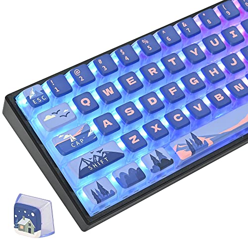 Set de touches bleu région polaire double shot profil ASA pour clavier 64 touches
