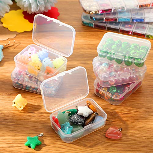 Image of Jetec 30 Pieces Mini Plastic Clear Beads Storage Containers Box for Collecting Small Items, Beads, Jewelry, Business Cards, Game Pieces, Crafts (2.5 x 1.7 x 0.8 Inch)