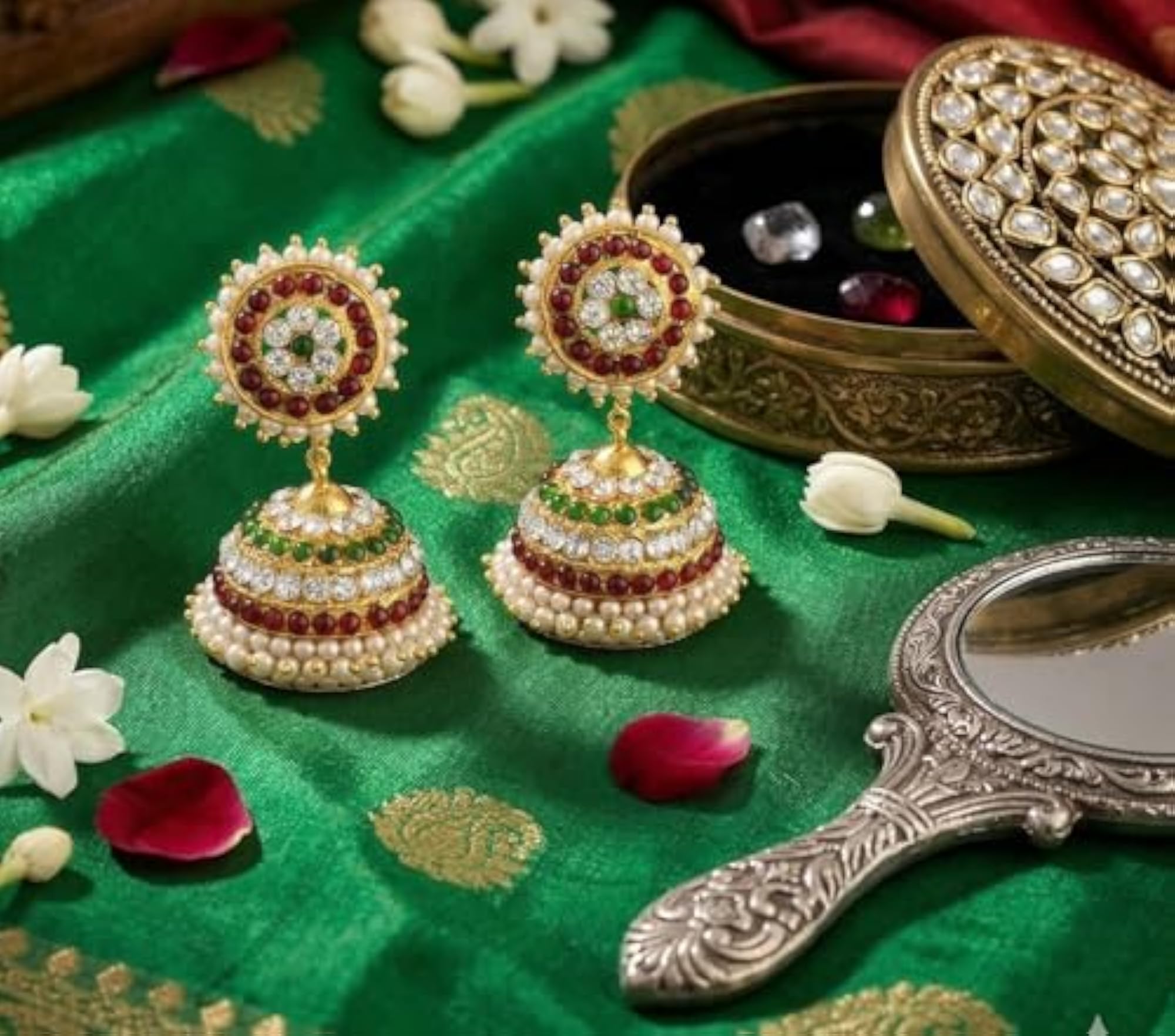 Women's Classical Bharatanatyam Jhumkis Earrings