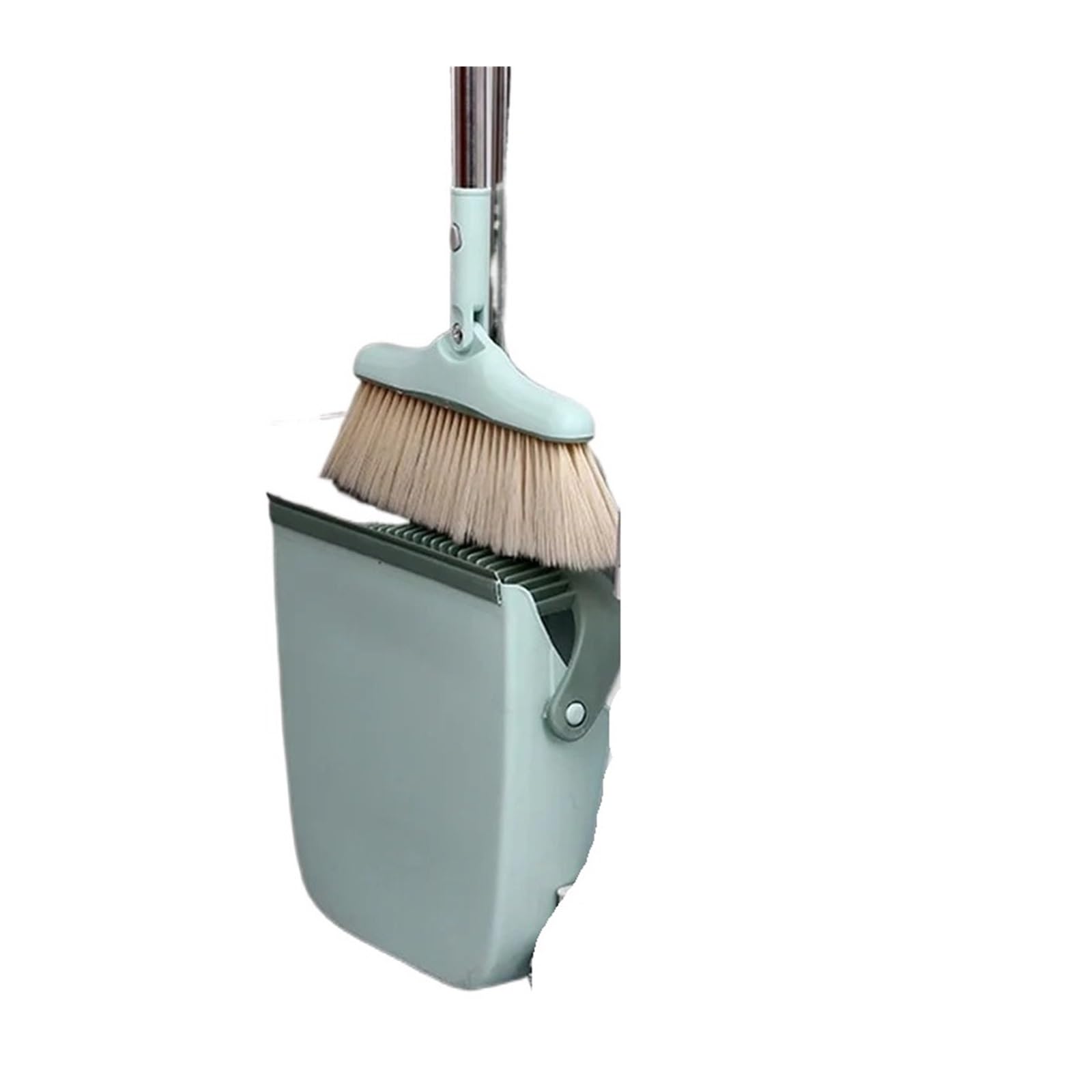 Juego de recogedor Plegable Escoba, limpiaparabrisas Goma for Limpieza del hogar(Blue Broom Set)