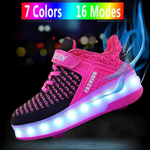 Image of AIkuass USB Chargable Led Light Up Roller Shoes Wheeled Skate Sneaker Shoes F.