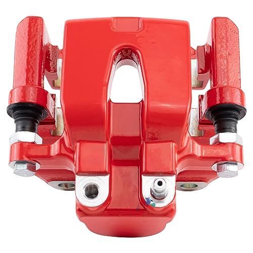 Image of TRQ Rear Right Brake Caliper w /Bracket Performance Red Passenger Side | For 2005-2018 Chrysler 300 2009-2016 Dodge Challenger 2006-2016 Charger 2005-2008 Magnum