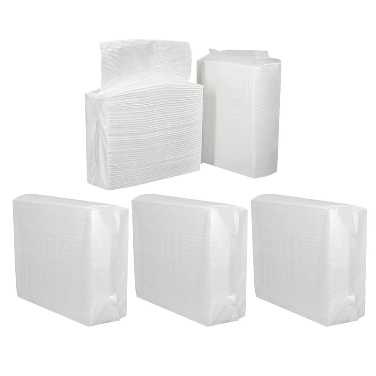Essuie-mains en Papier Blanc Multi-usage pour Salle de Bain et Espaces Commerciaux, 5 Paquets de 120 Feuilles Absorbantes et Réutilisables