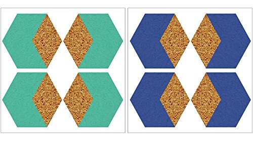 Wall Pops Wallpops Wpk2347 Blue Hex Green Cork Organizer Shapes #TOP15