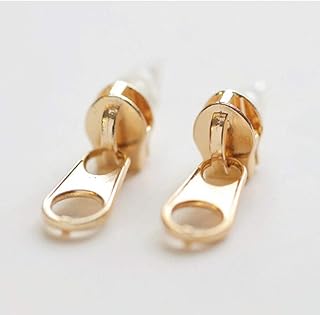 ESCYQ Pendientes De Mujer Pendiente Clavos Pendientes Gota Línea De Oído Diseño Minimalista Street Snap Párrafos Creativa Femenina Zipper Zipper Broqueles Aretes De Oro