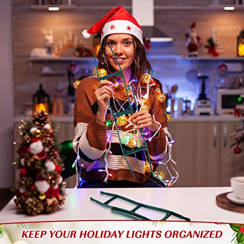 Vicenpal Christmas Lights Storage Holder, Holiday Light Storage All Purpose Light Cord Wind Up Organizer For String Lights, Extension Cords, Magnet Fishing Rope (Green, 12 Pieces) #TOP5