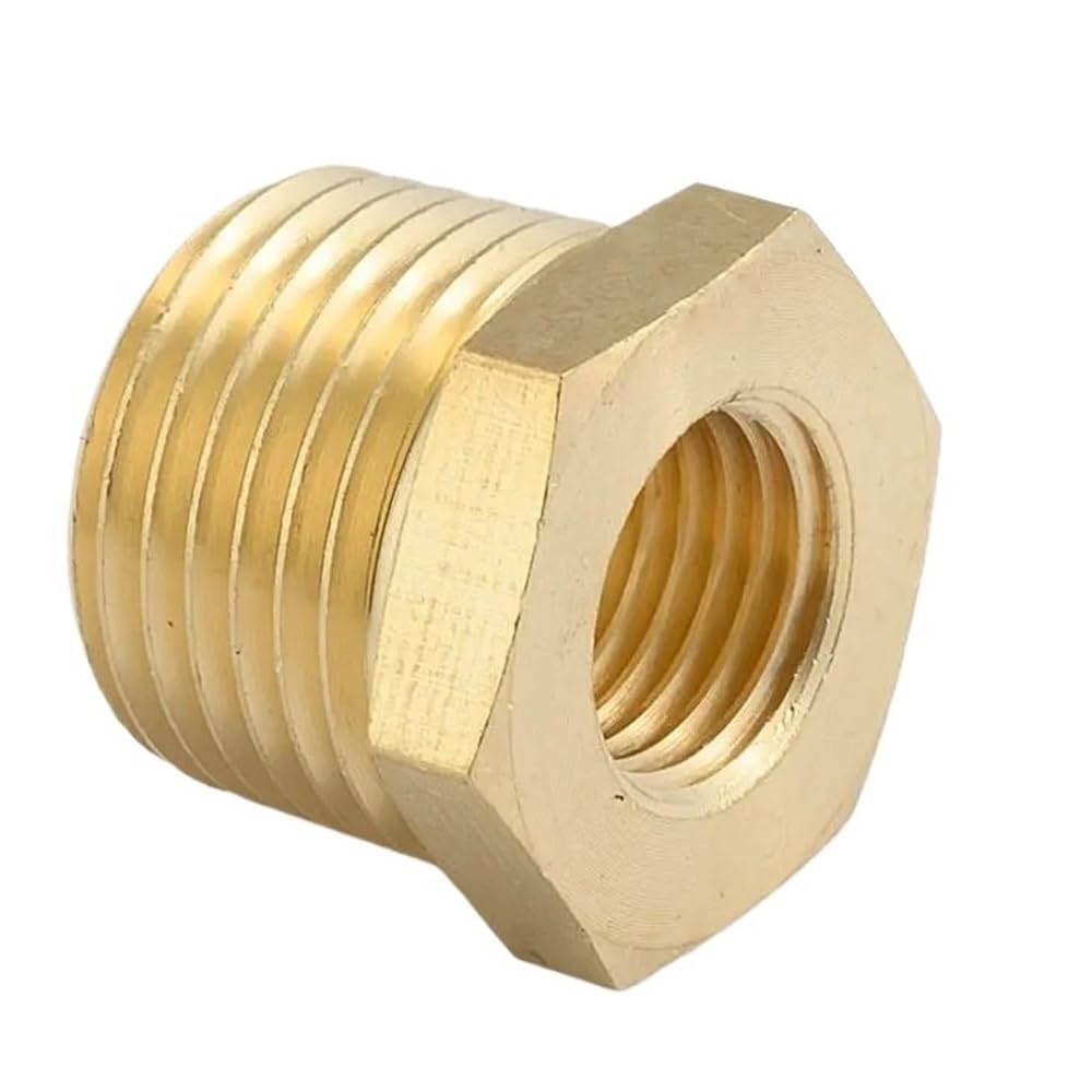 Mosiężne złącze pneumatyczne - męski na żeński NPT/BSPT sześciokątny adapter tulei redukcyjnej do niezawodnych rozwiązań hydraulicznych, 1 szt.(1/4inx1/8in)
