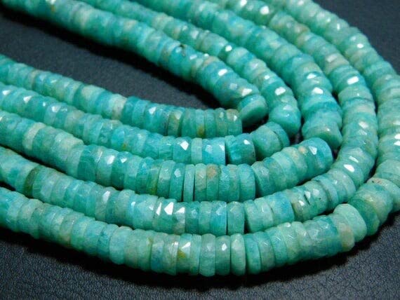 Amazonite perles rondelles 7-9mm véritables pour éviter les imitations plastiques en bijouterie