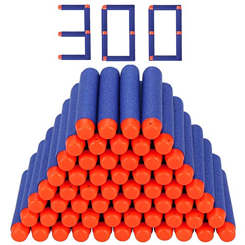 Stomping Ground Toys Balas Nerf | 300pcs 7.2cm Espuma Suave Dardos | Recarga Bala Blasters para Nerf N-Strike Elite Serie niños Juguete Pistola Azul