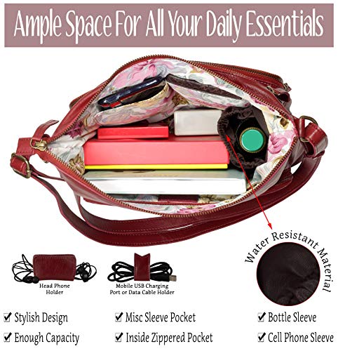 Image of Genuine Leather Crossbody Purse and Handbags - Crossover Bag Over the Shoulder Women | Genuine Leather