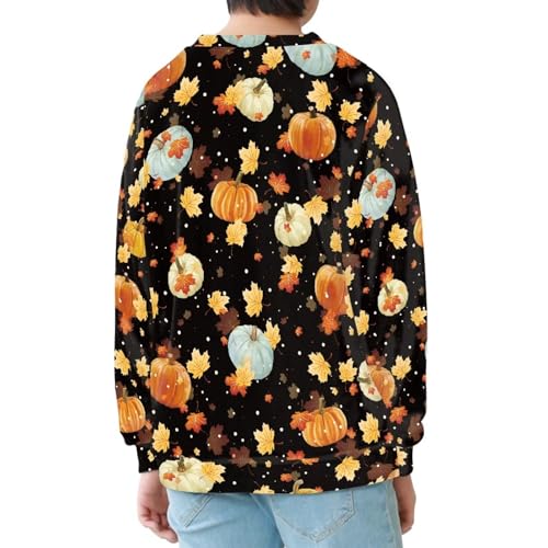 Mumeson Girls Boys Long Sleeve Pullover Crew Neck Loose Activewear Novelty Print Daily Travel Outfit3