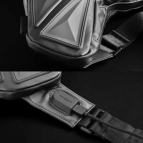 Tajezzo Sling Bag Cross Body Bag Mens One Shoulder Bag For Women Hiking Travel With Usb Port Anti-Theft Edc Casual Daypack #TOP2