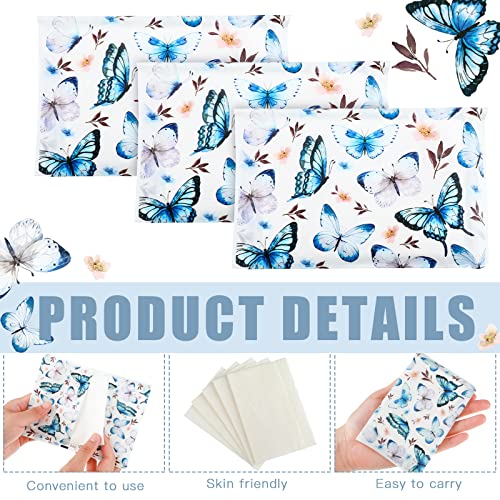 Image of Geyee 50 Pack Travel Tissue Packets Facial Paper Napkins, Vintage Butterfly