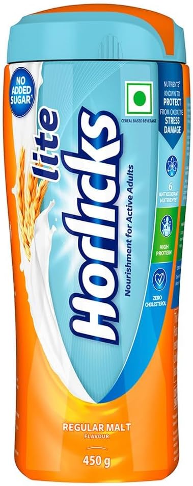 Lite 450g, Energy for Active Adults | High Protein, No Added Sugar, 24 Vital Nutrients | Malt Flavour