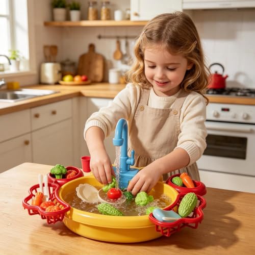 Fregadero de juegos con agua corriente, el regalo de cocina perfecto para preescolares 2