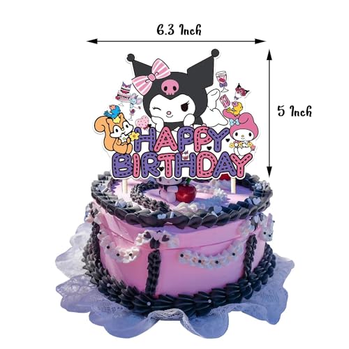2 Pcs Kawaii Cake Toppers, Educatgame Kawaii Birthday Decorations, Cute Anime Birthday Party Supplie