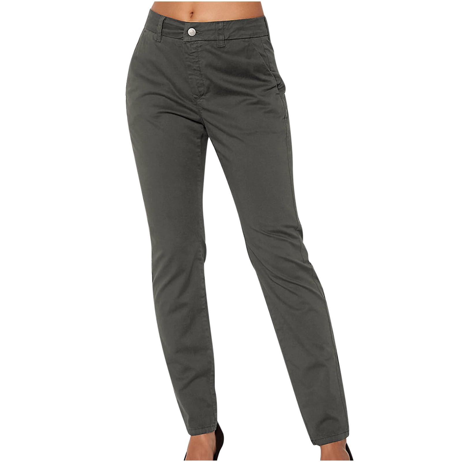 Women Stretch Work Pants Skinny Straight Leg Pant Chino Pants Trendy Fashion Ladies Lounge Business Office Trousers