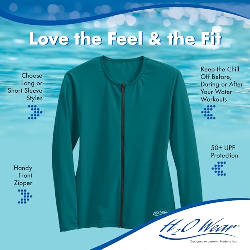 Long Sleeve Zip Front Aqua Shirt3