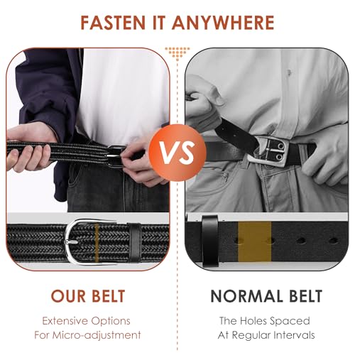 Ceinture golf homme tressée cuir de qualité supérieure ajustable 105cm - 4
