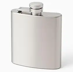 Cantil de Bolso em Aço Porta Bebida Inoxidável 160ml Design Clássico Acabamento Prateado Premium