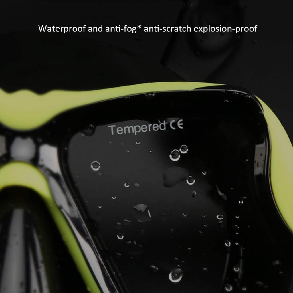 GeRRiT Snorkel Set for Women and Men, Anti-Fog Tempered Glass Snorkel Mask for Snorkeling, Swimming and Scuba Diving, Anti Leak Dry Top Snorkel Gear Panoramic Silicone Goggle
